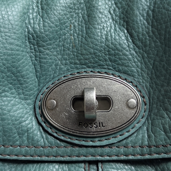 Fossil Long Live Vintage 1954 Teal Leather Crossbody  Bag Adjustable Strap - Picture 4 of 13